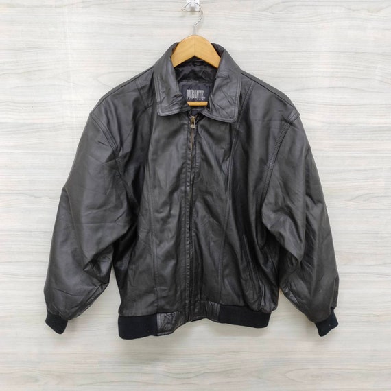 90s Vintage Leather Jacket ブラック レザージャケット Original Rare Vintage 90s the Leather Showroom Soundgarden