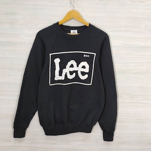 LEE Raglan Sweatshirt Medium Vintage Lee Sweater Jumper Pullover Crewneck Black Size M