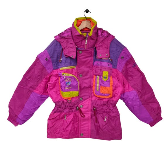 ELLESSE Ski Jacket Medium / Vintage Colorblock Winter Jacket
