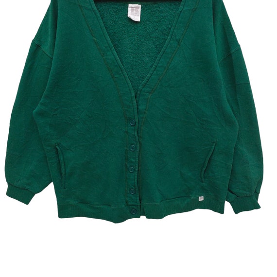 Vtg Jerzees Blank Cardigan Sweatshirt Large Vinta… - image 4