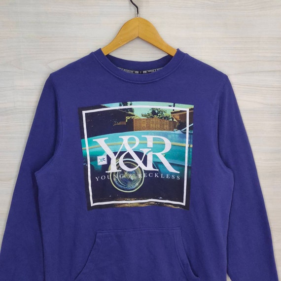 Y2K Young & Reckless Crewneck Sweatshirt Medium V… - image 4