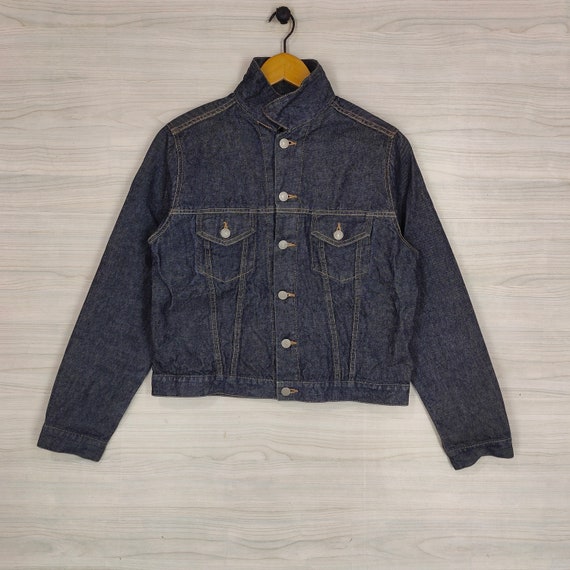 Y2K Uniqlo Denim Jacket , Trucker Jacket , Vintage Retro Grunge Plain , Women's Large Y2K Uniqlo Denim Jacket , Trucker Jacket , Vintage Retro Grunge Plain , Women's Large