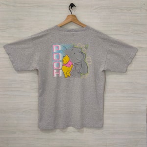 Y2K くまのプーさん Tシャツ ヴィンテージ ディズニー グラフィック Tシャツ 漫画 グレー プラスサイズ XL