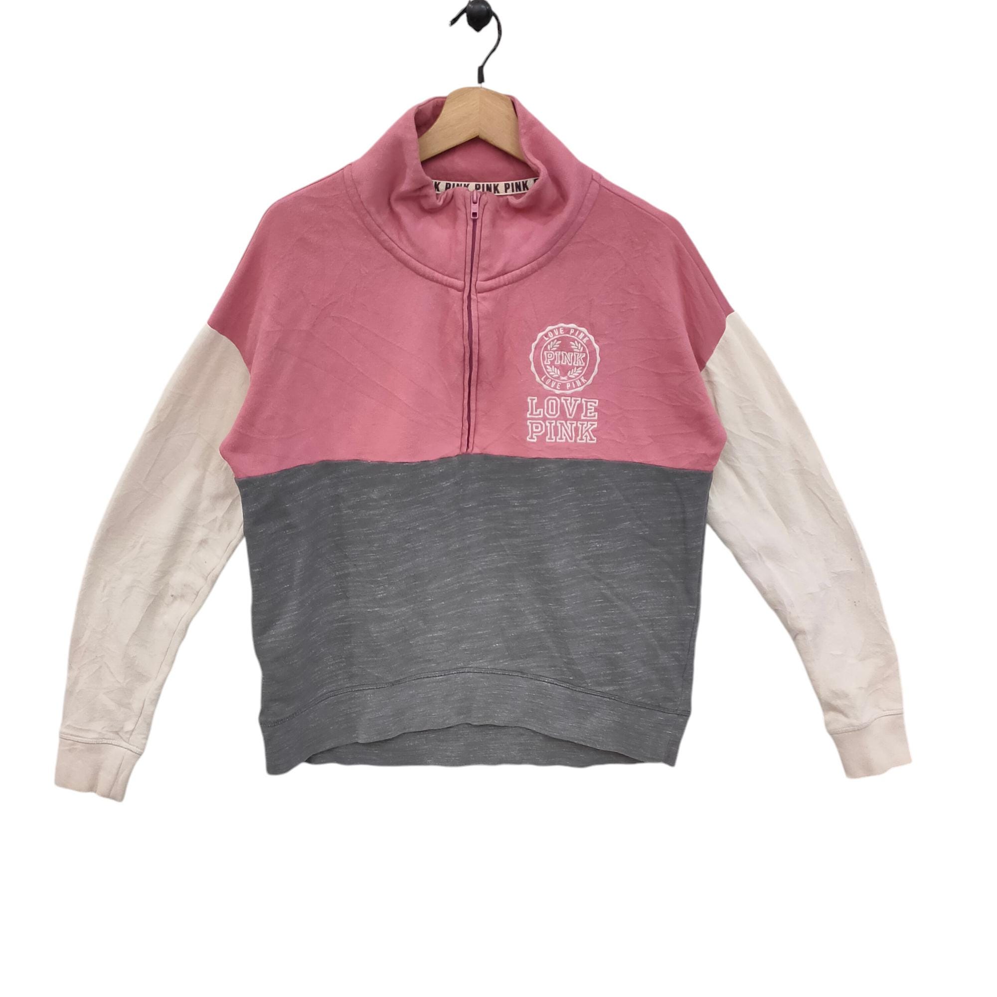トップス vintage pink sweat Y2K Drop Shoulder Love Pink VICTORIA'S SECRET Spell Out