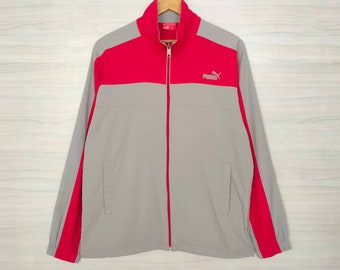 PUMA Jacka Vintage 1990-tals Puma Windbreaker Sportswear Colorblock Puma Light Zipper Jacket Storlek L Stor