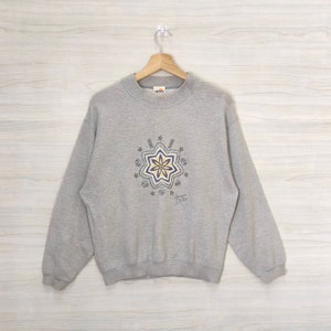 Ellesse Crewneck Vintage Ellesse Sweatshirt Jumper Ellesse Embroidery Pullover Gray Womens Size Medium