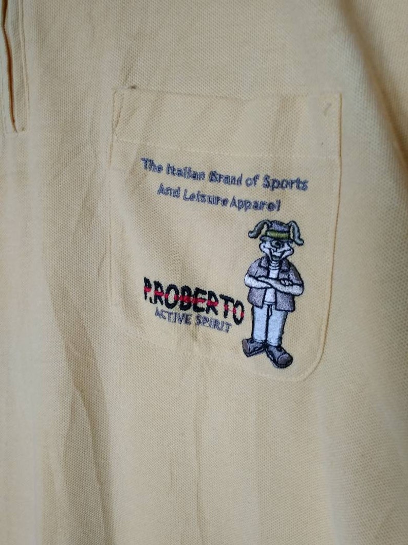 Paolo Roberto Polo Shirt Vintage 90s Paolo Roberto Italian Brand of Sports Top Tee Pocket Size L Large