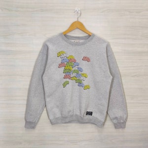 Ridder van Bedlem en Horror Crewneck Medium Vintage Pop Art Abstract Sweatshirt Pullovern Sweater Pullover Grijs Maat M