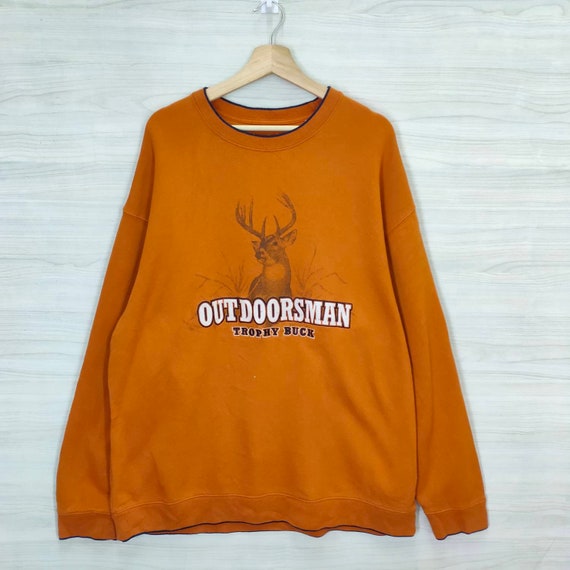 Deer Big Buck Sweatshirt Vintage Animal Print Out… - image 1