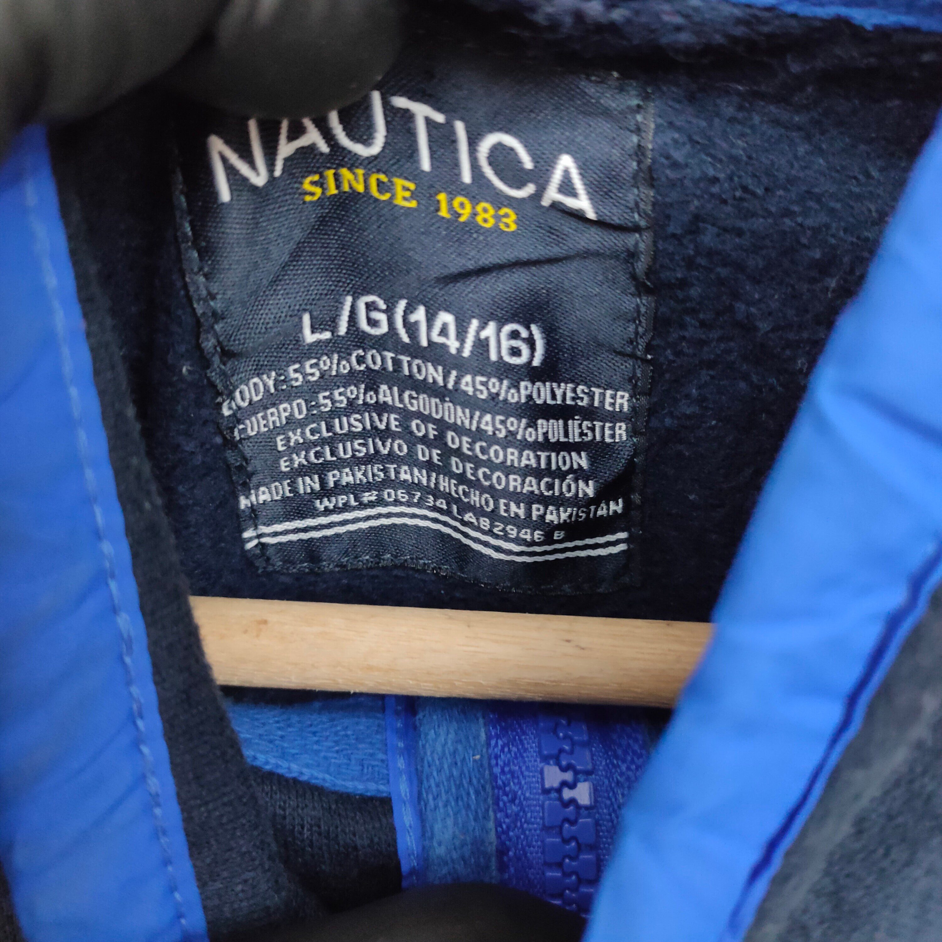 Pull Vintage Nautica à Rayures, Fermeture éclair 3/4 - Taille L, Occasion Très Bon état