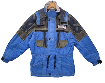 LACIELO Ski Jacket Large Vintage Lacielo Colorblock Winter Sports Jacket Skiwear Skiing Snowboarding Blue Black Size L