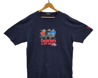 Vintage Canterbury Kiwi T-Shirt | Maori Rugby Graphic Tee | New Zealand Sports Shirt | Navy Blue Streetwear