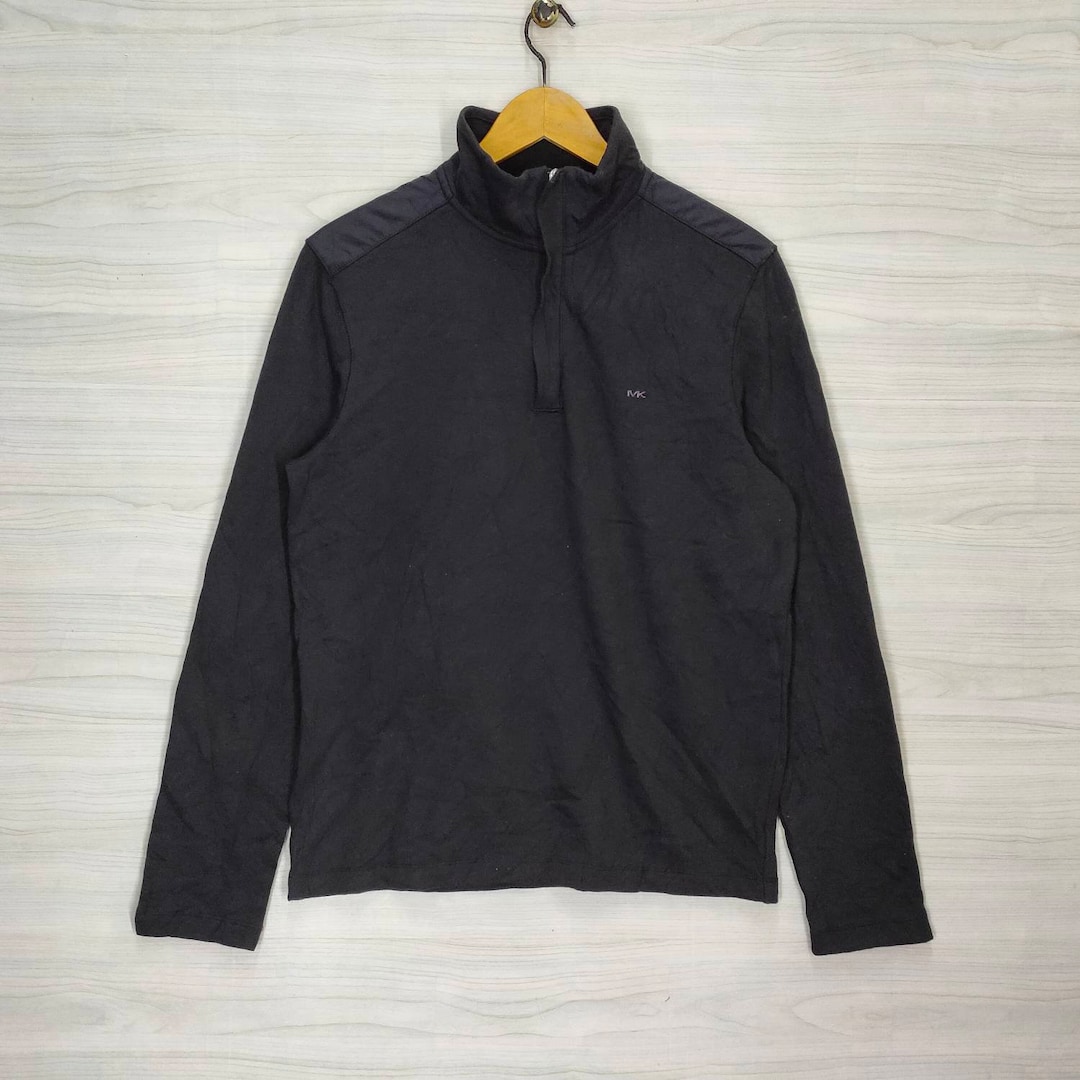 Michael Kors Quarter Zip Sweater Medium Vintage MK Designer Loose
