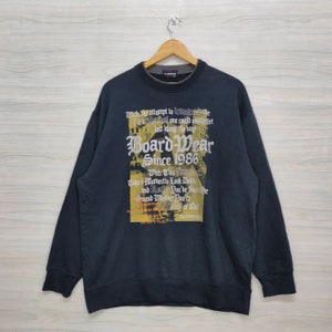 AIR WALK Sweatshirt Vintage 90&#39;s Air Walk Sweater Jumper Pullover Pop Art Black Shirt
