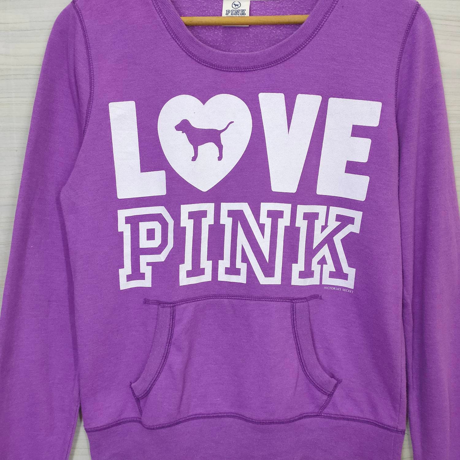 Love Pink VICTORIA'S SECRET Big Logo Spell Out Purple Sweatshirt ...