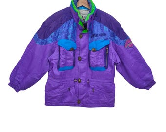 Vintage 90's Goldwin Bomber Ski Jacket Hoodie Colorblock Goldwin