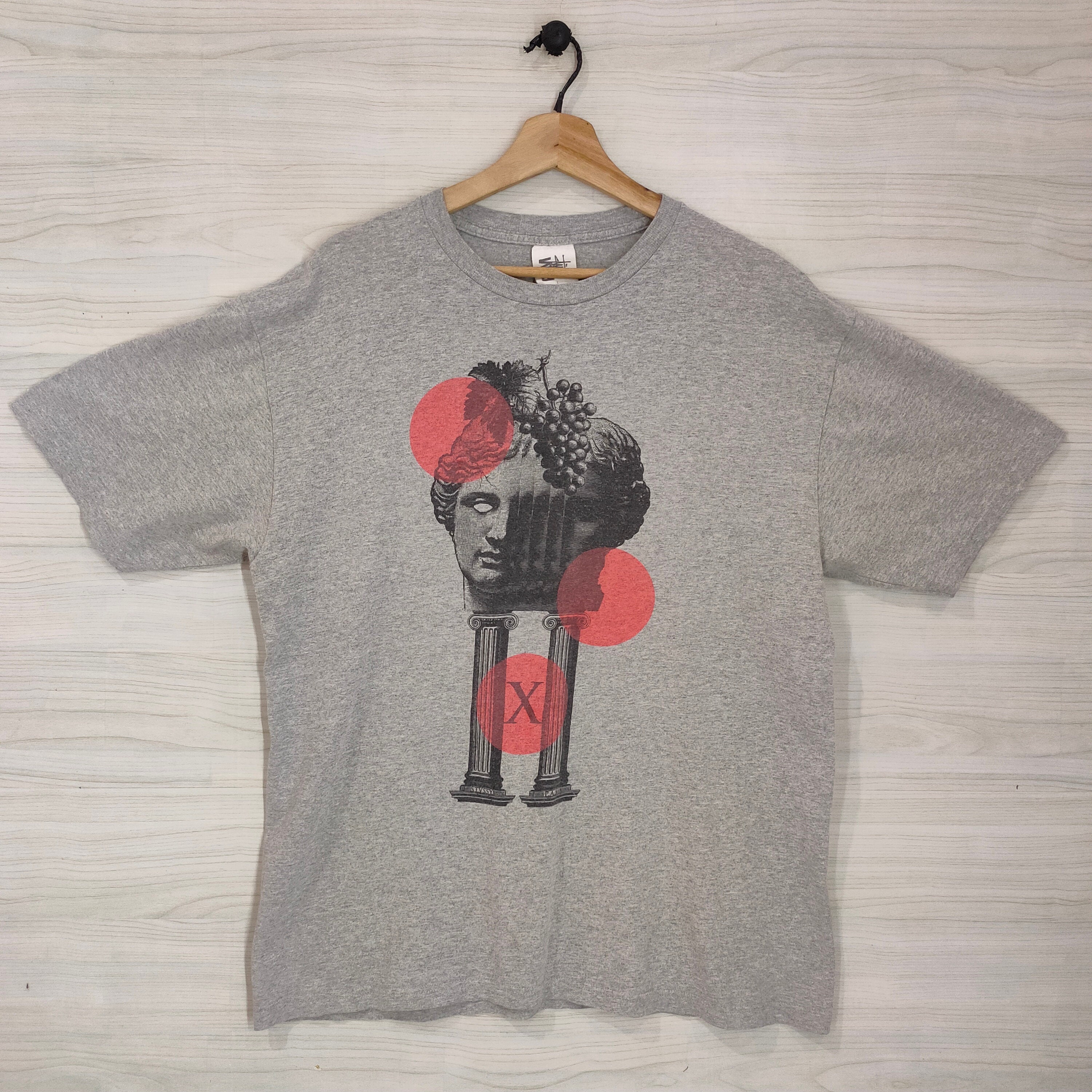 Vtg Stussy Top Tee Large Vintage Stussy T-shirt Made in USA Gray