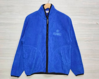 90s Simpson Sweater Zipper Medium Vintage Simpson Fleece Jacket Blue Size M