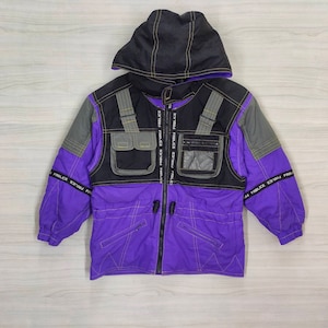 Fablice ボーイズ＆ガールズ スノージャケット ヴィンテージ Ellesse ウィンタースポーツジャケット スノーボード スキー パープル キッズ サイズ 130