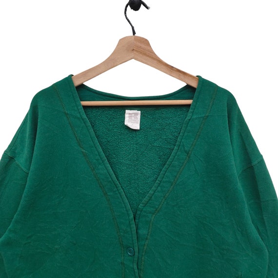 Vtg Jerzees Blank Cardigan Sweatshirt Large Vinta… - image 5