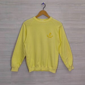 Tokyo Disneyland Sweatshirt Medium Vintage Tokyo Disneyland Mickey Mouse Embroidery Sweater Jumper Pullover Crewneck Yellow Womens Size M