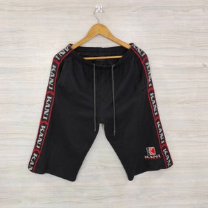 KARL KANI Nylon Track Pants Large Vintage 1990s Karl Kani Black Nylon Track Pants W 26-40
