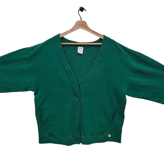 Vtg Jerzees Blank Cardigan Sweatshirt Large Vinta… - image 3
