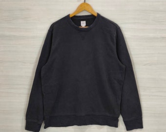 Vtg Gap Blank Crewneck Sweatshirt Large Vintage Gap Sweater Jumper Plain Black Size L