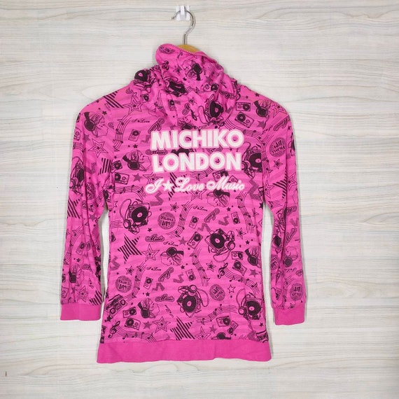 Michiko London Junior Hoodie Vintage Michiko London Junior Love Music Long sleeve Pink Shirt Michiko Zipper girls Shirt Size 11