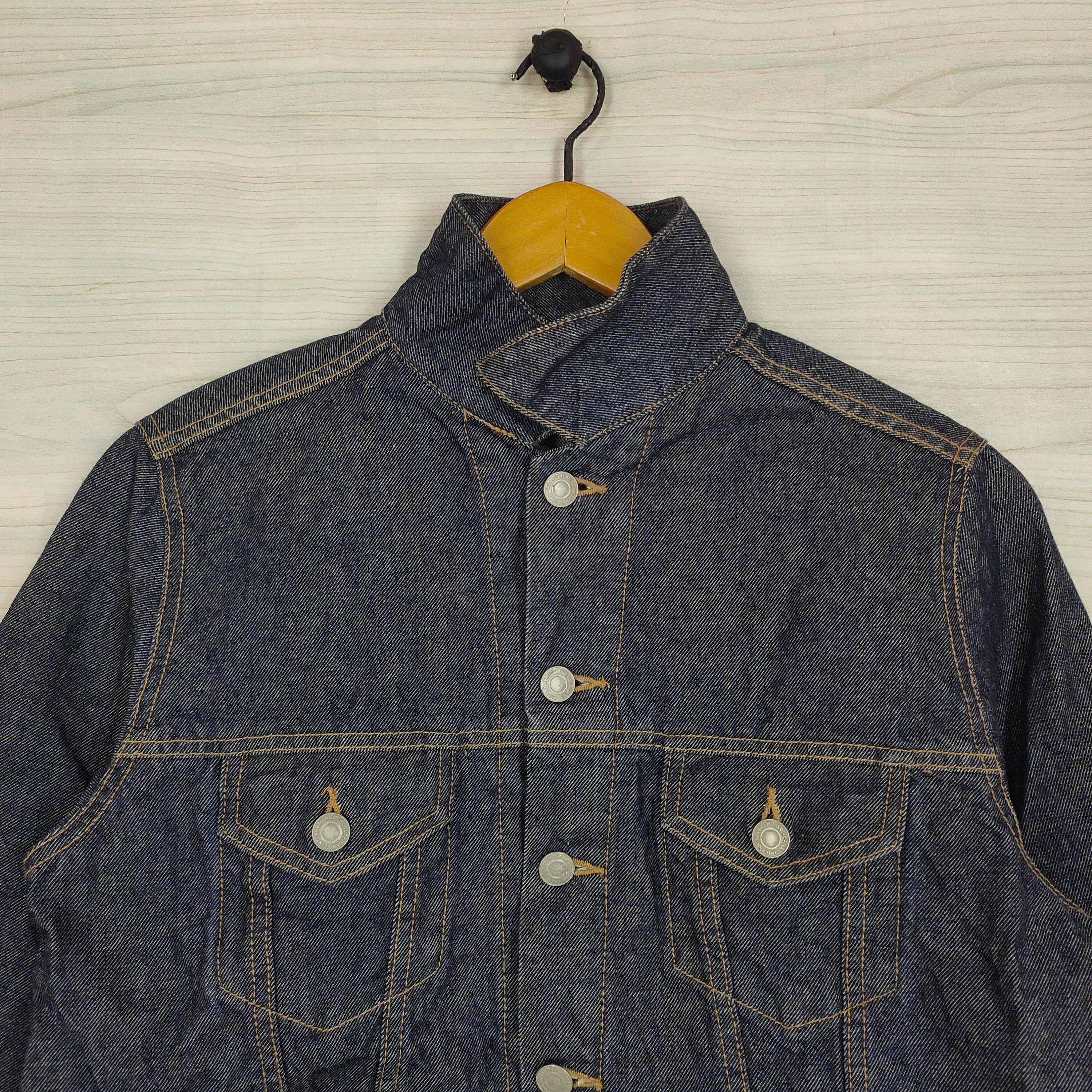 Y2K Uniqlo Denim Jacket , Trucker Jacket , Vintage Retro Grunge 
