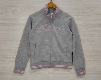 Le Coq Sportif Zipper Sweater Small Vintage Le Coq Sportif Embroidery Gray Size S