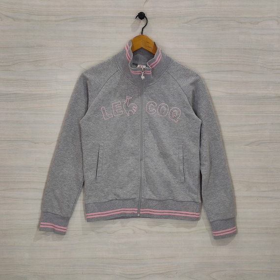 Le Coq Sportif Sueter con cremallera pequeno Vintage Le Coq Sportif bordado gris tamano S Etsy Mexico