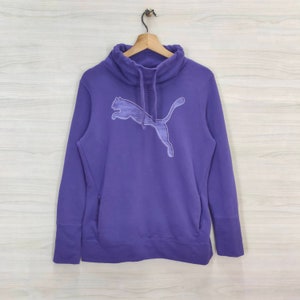 Y2K Puma Rollkragenpullover Medium Vintage Puma Sweatshirt Pullover Pullover Sportwear Lila Damen Größe M