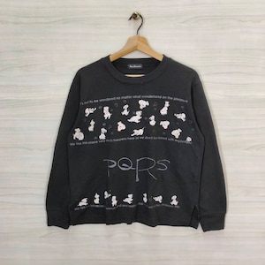 101 Dalmatians Long Sleeve Shirt Medium Vintage Animal Print Pullover Top Tee Dog Black Size M