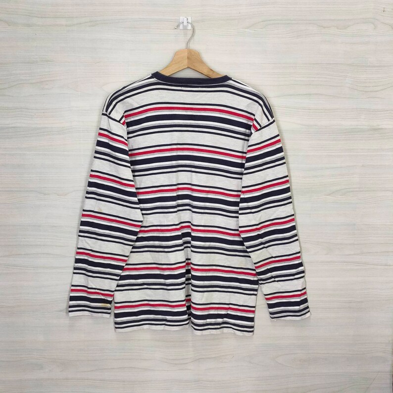 ELLE Homme Paris Long Sleeve Large Vintage Elle Top Tee Strippes Multicolor Size L