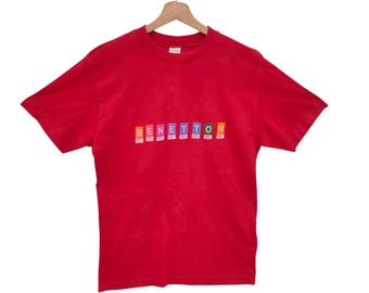 90s United Colors of Benetton T-shirt Medium Vintage Benetton Colorful Logo Ted Tshirt Saiz M