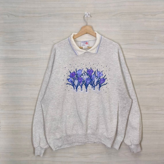 Gray floral sweatshirt sale