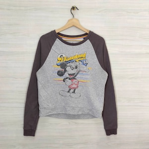 Y2K Disneyland Resort Sweatshirt Raglan Medium Vintage Disneyland Mickey Mouse Sweater Jumper Pullover Crewneck Size M