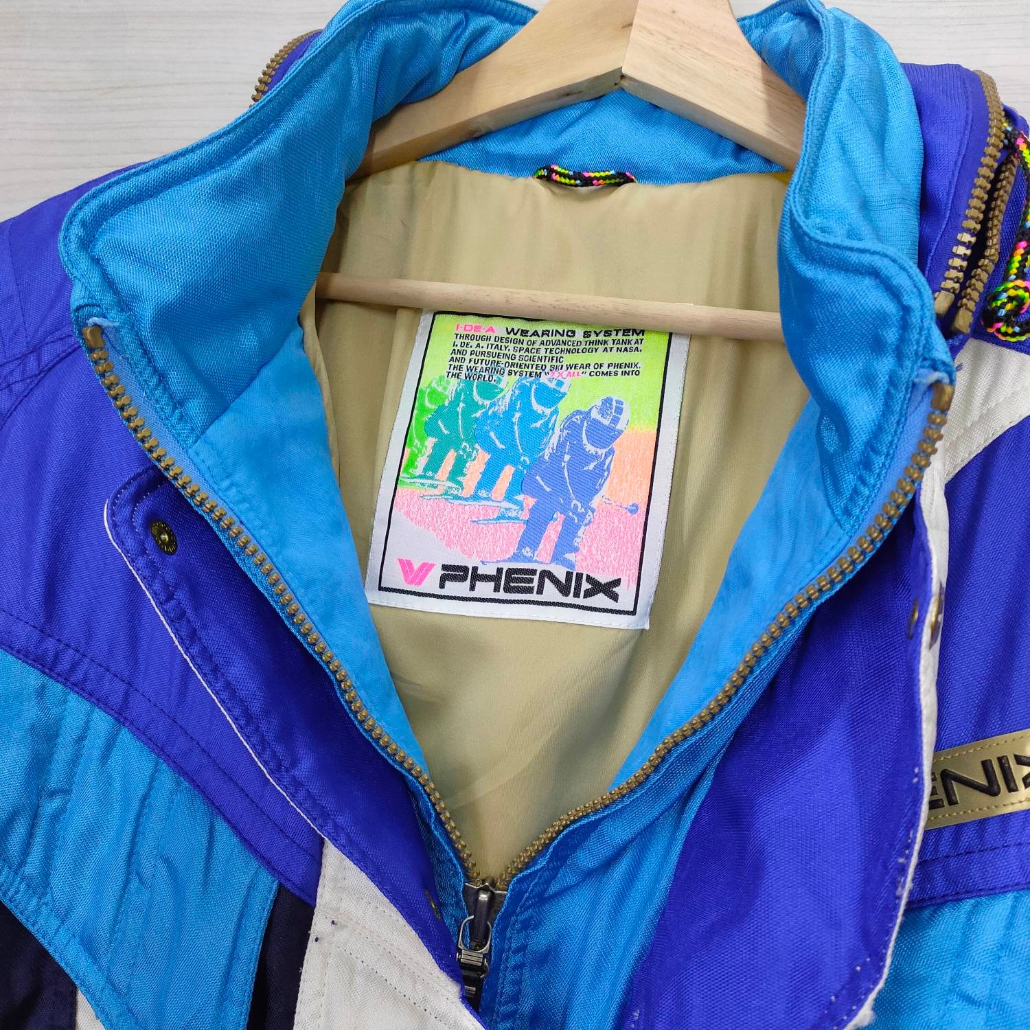 PHENIX Ski Jacket Vintage 90s Phenix White Blue Jacket Sportswear 