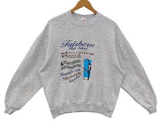 90s Fairborn High School Crewneck Sweatshirt Vintage Jerzees Skyhawk Sounds Sweater Jumper
