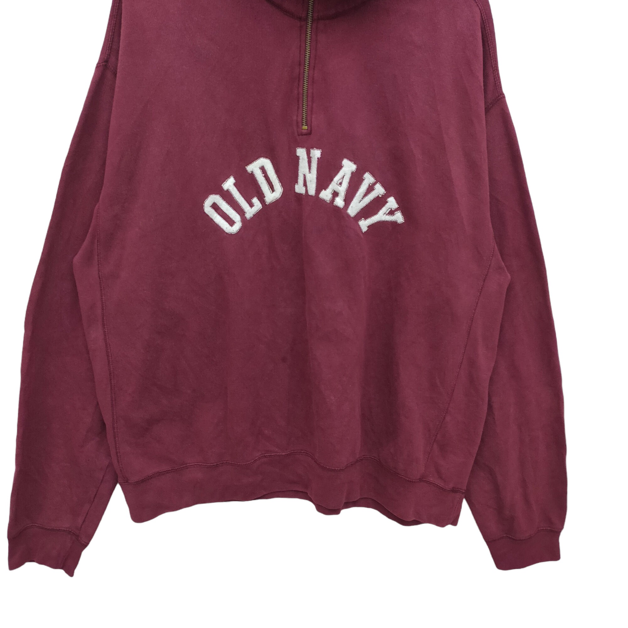Old Navy Quarter Zip Sweatshirt XXL Vintage Old Navy Embroidery Sweater Jumper Maroon Size 2XL Etsy Ireland