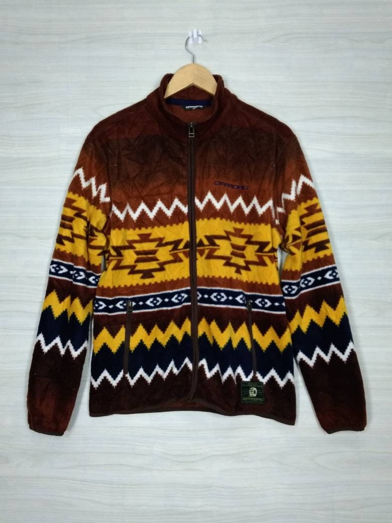 patterned fleece jacket