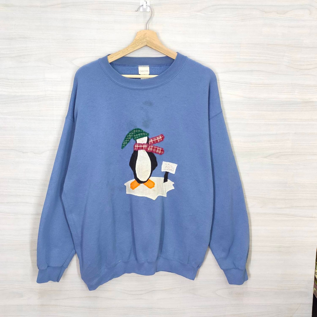 Penguin Winter Holiday Sweater Vintage Cute Penguins - Etsy