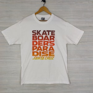 Santacruz Skateboards Tshirt Großes Vintage Santacruz Top T-Shirt Weiß Größe L