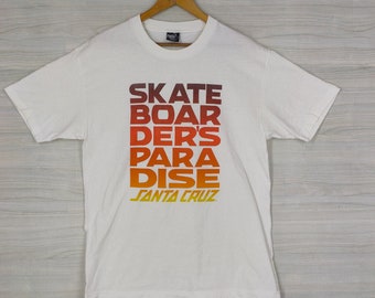 Santa Cruz Skateboards Tshirt Large Vintage Santa Cruz Top Tee White Size L