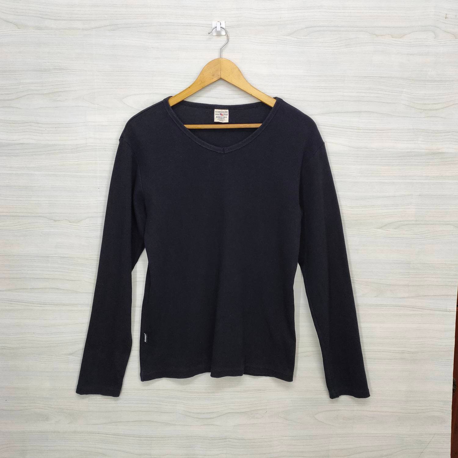 Vintage Avirex Usa Long Sleeve Shirt Black Colour Womens Vintage Avirex Usa Long Sleeve Shirt Black Colour Womens