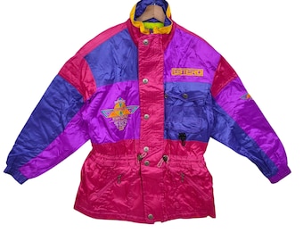 Vintage 90's Goldwin Bomber Ski Jacket Hoodie Colorblock Goldwin