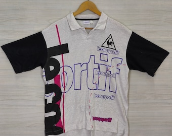 Le Coq Sportif Polo Shirt Large Vintage 90s Le Coq Sportif Multicolor Top Tee Size L