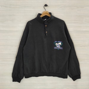 80s Iberia Snap Button Sweater Vintage Gross Zuckerhutl Sweatshirt Jumper Black