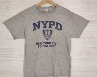 Camiseta del Departamento de Policía de la Ciudad de Nueva York de los años 90, talla mediana, vintage, Delta, NYPD, gris, talla M